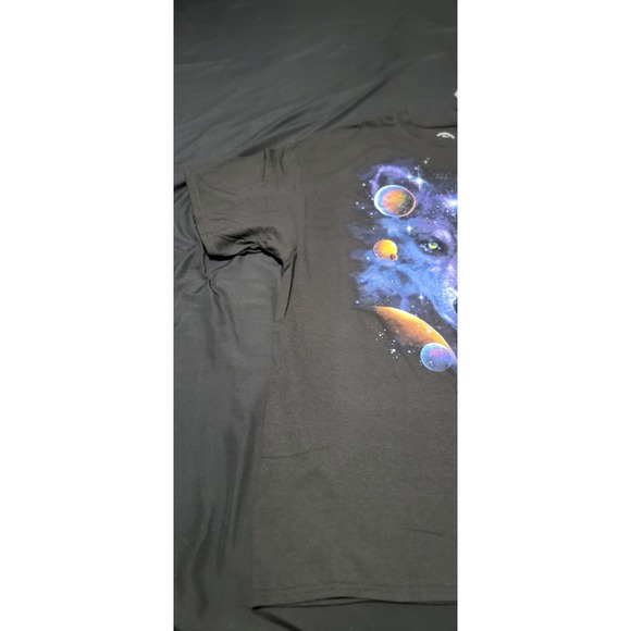 2XL MEN'S BLACK DOM T SHIRT WOLF WITH THE UNIVERSE - Picture 2 of 7